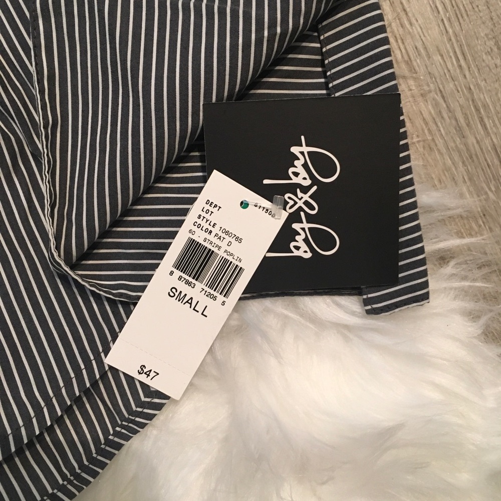 by & by striped off shoulder blouse - Picture 3 of 6